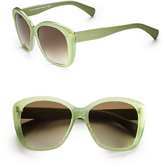 Alexander McQueen Textured Plastic Cat's-Eye Sunglasses