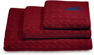 Ralph Lauren Home Cable Red Towel - Bath Sheet