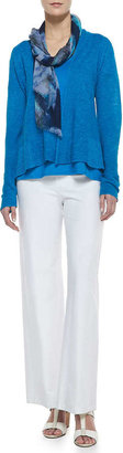 Eileen Fisher Stretch Crepe Modern Wide-Leg Pants, White
