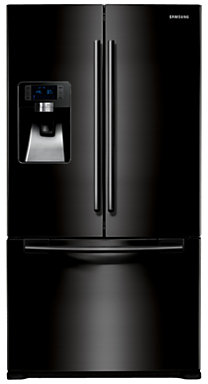 Samsung RFG23UEBP1 3-Door American Style Fridge Freezer, Gloss Black