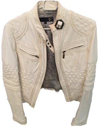 Just Cavalli White Leather Jacket