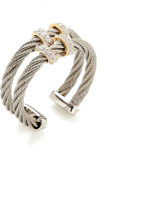 Charriol Classique Grey & Diamond Wrap Ring