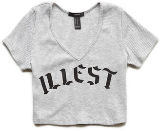 Forever 21 COLLECTION Illest Ribbed Crop Top