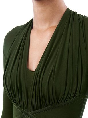 Herve L. Leroux Ruched top body-con dress