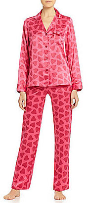 Betsey Johnson Sultry Satin Long-Sleeve Pajamas