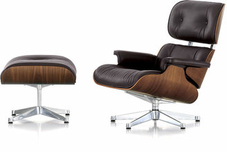 Vitra LCH Eames Lounge Chair & Ottoman - Walnut/Chocolate