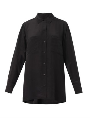 Freda Patch-pocket silk blouse