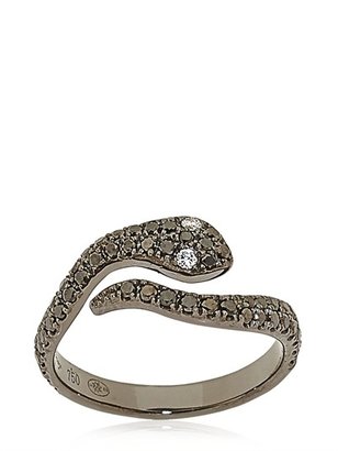 Elise Dray - Diamond Studded Mid-Finger Snake Ring