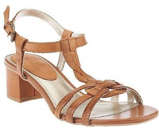 White Mountain Jet Braided T-Strap Sandals with Heel