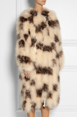 Chloé Paneled silk-chiffon and feather-embellished coat
