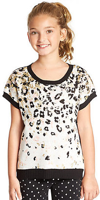 DKNY Girl's Leopard Print Sweater