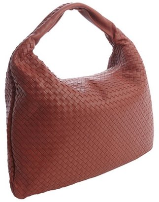 Bottega Veneta red leather intrecciato shoulder bag