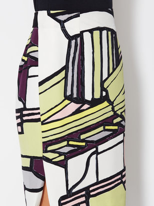 Balenciaga Silk Printed Pencil Skirt