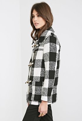 Forever 21 FOREVER 21+ Check Plaid Toggle Coat