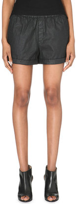 Helmut Lang Abrade Coated Stretch-Cotton Shorts - for Women