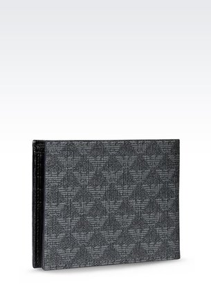 Emporio Armani Bi-Fold Wallet In Logo Patterned Pvc
