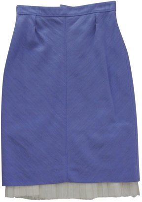 Louis Vuitton Blue Linen Skirt