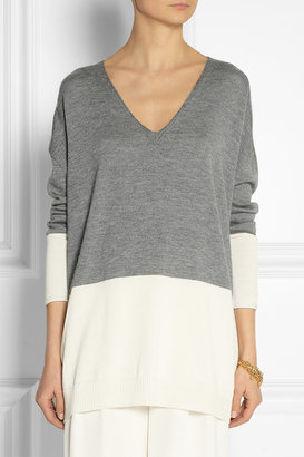 The Row Tammy two-tone cashmere, cotton and silk-blend sweater