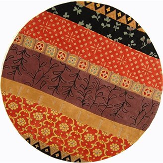 Safavieh Rodeo Drive Collection RD622K Handmade Rust and Gold Wool Round Area Rug (5'9" Diameter)