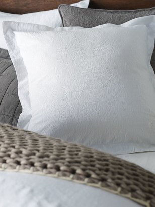 Sheridan Bodaway white square pillowcase jacquard yarn dye