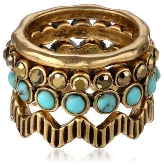 Lucky Brand Winter Glimmer" Turquoise Pave Stackable Ring, Size 7