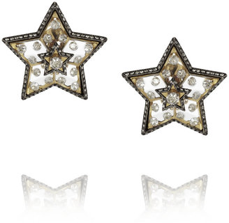 Lanvin Altair silver-tone Swarovski crystal clip earrings