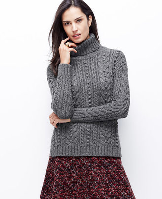 Ann Taylor Cable Turtleneck Sweater