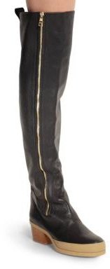 Chloé Leather Zip Over-The-Knee Boots