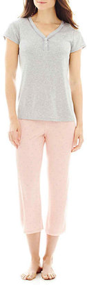 Liz Claiborne Short-Sleeve Shirt and Capri Pajama Set
