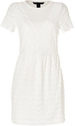 Marc by Marc Jacobs Cotton Scallop Tier Lace Dress in Marshmallow