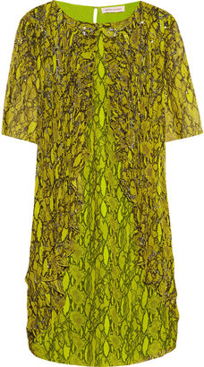 Matthew Williamson Embellished printed silk-chiffon dress