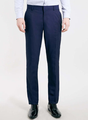 Topman Navy tonic skinny fit suit trousers