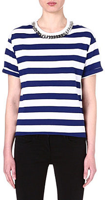 Sandro Chain-detail striped t-shirt