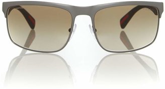 Prada Linea Rossa Rubber Rectangle Sunglasses
