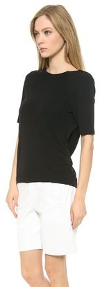 Alexander Wang T by Short Sleeve Top with Draped Back