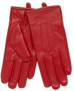 Isotoner Red stitched leather gloves