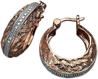 Gold-Plated Sterling Silver Diamond Accent Hoop Earrings