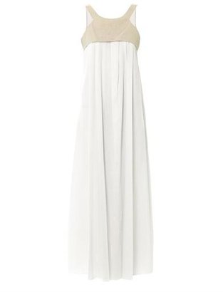 L'Agence Linen and stretch-satin maxi dress