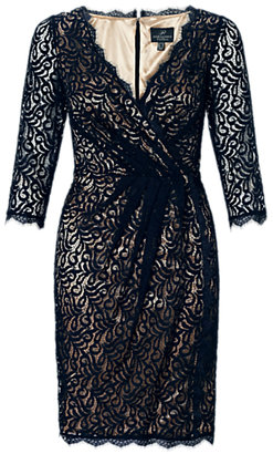 Adrianna Papell Faux Wrap Lace Dress