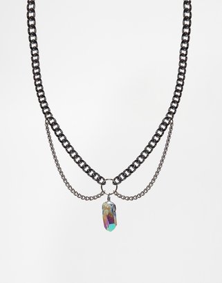 Regal Rose Apogee Crystal and Gunmetal Chain Choker Necklace