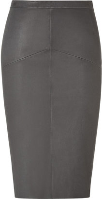 Utzon Grey Stretch Leather Pencil Skirt