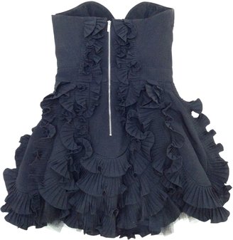 Karen Millen Black Bustier Dress With Ruffles
