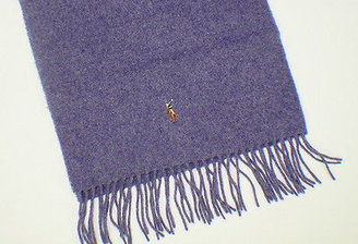 Polo Ralph Lauren Scotland Lambs Wool Colored Embroidered Pony Logo Neck Scarf