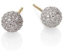Ippolita Stardust Diamond & 18K White Gold Ball Stud Earrings