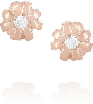 Alex Monroe Tiny Chrysanthemum rose gold-plated diamond stud earrings