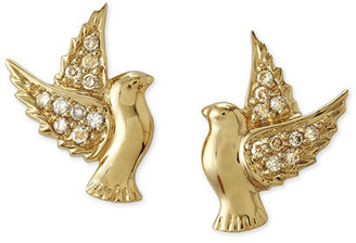 Sydney Evan Pave-Diamond Winged Bird Earrings