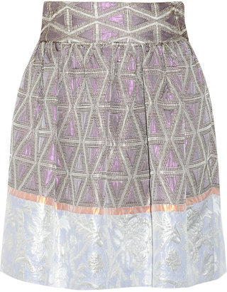 Suno Geometric-jacquard skirt