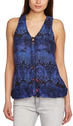Protest Clothing Women's Chestley Singlet Aztec Button Front Sleeveless Vest Top