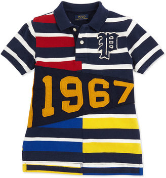Ralph Lauren Childrenswear Pennant Striped Mesh Polo, Sizes 4-7