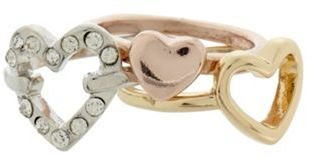 Floozie by Frost French Set of three gold large heart rings